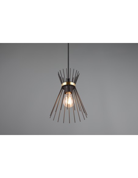 LAMPADA A SOSPENSIONE “ROD” NERO/ORO D. 20cm