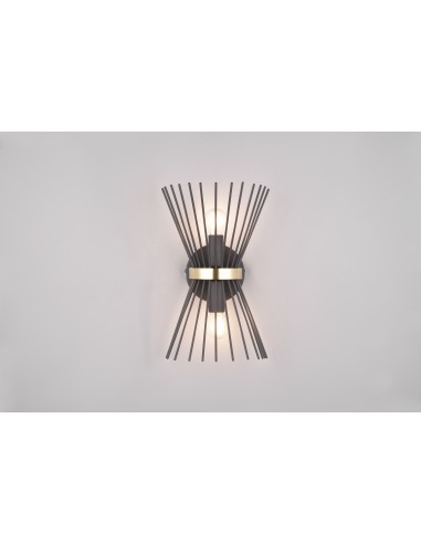 APPLIQUE A 2 LUCI NERO/ORO H.31CM APPLIQUE A 2 LUCI NERO/ORO H.31CM