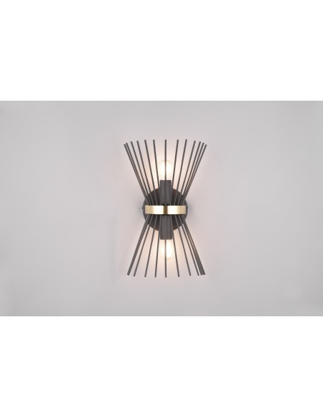 APPLIQUE A 2 LUCI NERO/ORO H.31CM