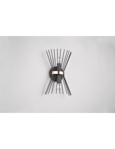 APPLIQUE A 2 LUCI NERO/ORO H.31CM APPLIQUE A 2 LUCI NERO/ORO H.31CM