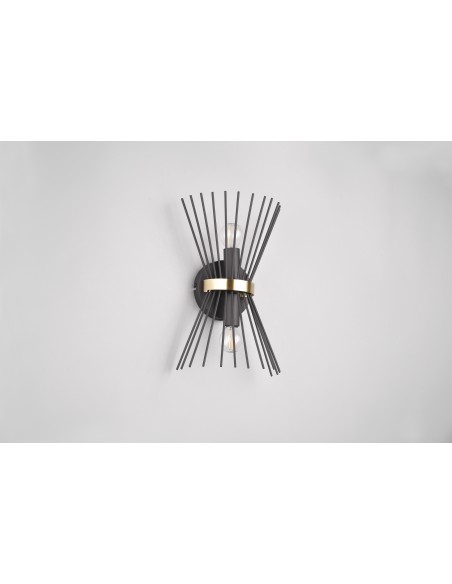 APPLIQUE A 2 LUCI NERO/ORO H.31CM