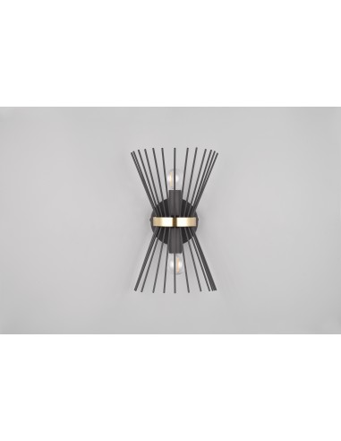 APPLIQUE A 2 LUCI NERO/ORO H.31CM APPLIQUE A 2 LUCI NERO/ORO H.31CM