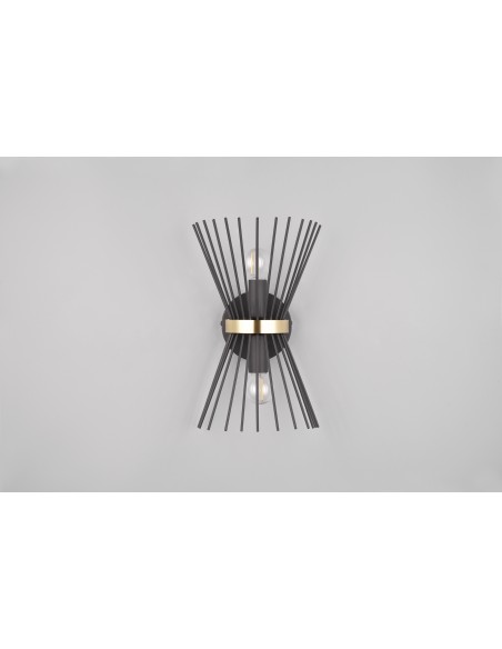 APPLIQUE A 2 LUCI NERO/ORO H.31CM