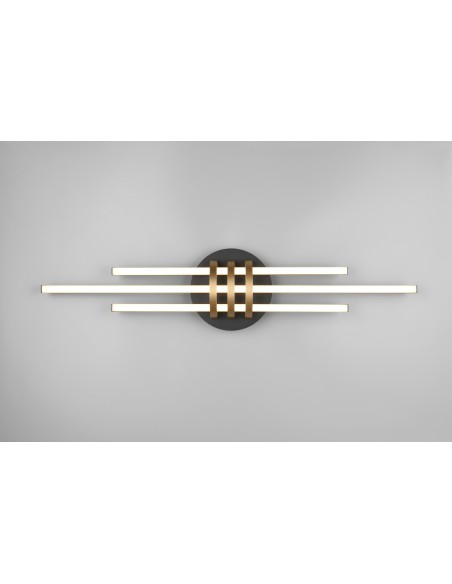 "CINTO" PLAFONIERA LED 3 LUCI NERO/ORO 80CM