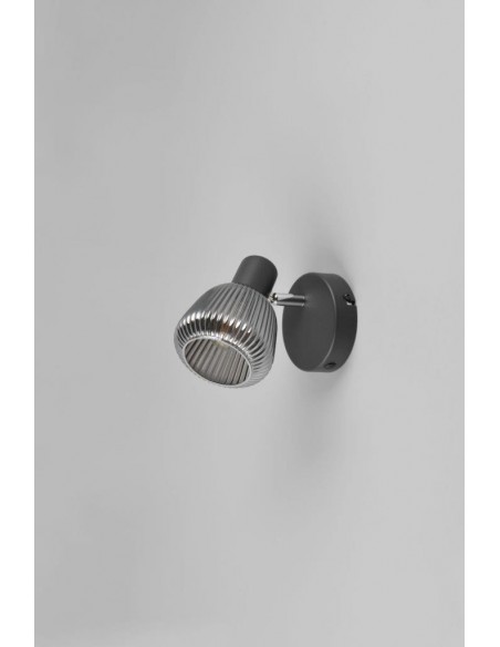 "TARIFA" SPOT ORIENTABILE NERO VETRO RIGATO