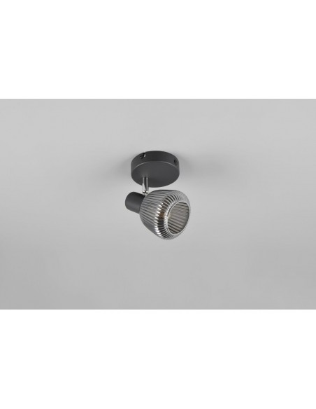 "TARIFA" SPOT ORIENTABILE NERO VETRO RIGATO