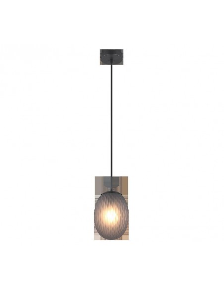 "FACETTE" SOSPENSIONE NERO/VETRO FUME' D18
