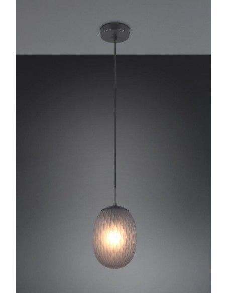 "FACETTE" SOSPENSIONE NERO/VETRO FUME' D18