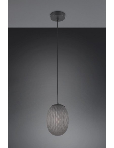 "FACETTE" SOSPENSIONE NERO/VETRO FUME' D18