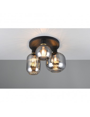 "DIVA" PLAFONIERA 3 LUCI NERO/VETRO... "DIVA" PLAFONIERA 3 LUCI NERO/VETRO...