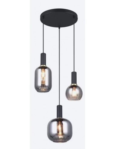 "DIVA" SOSPENSIONE 3 LUCI NERO/VETRO... "DIVA" SOSPENSIONE 3 LUCI NERO/VETRO...