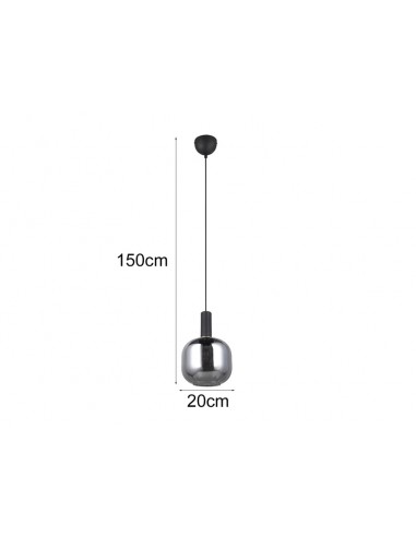 "DIVA" SOSPENSIONE NERO VETRO CROMO D20 "DIVA" SOSPENSIONE NERO VETRO CROMO D20