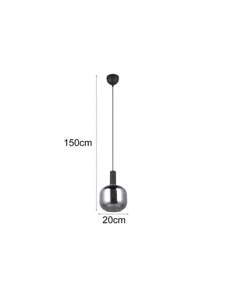 "DIVA" SOSPENSIONE NERO VETRO CROMO D20