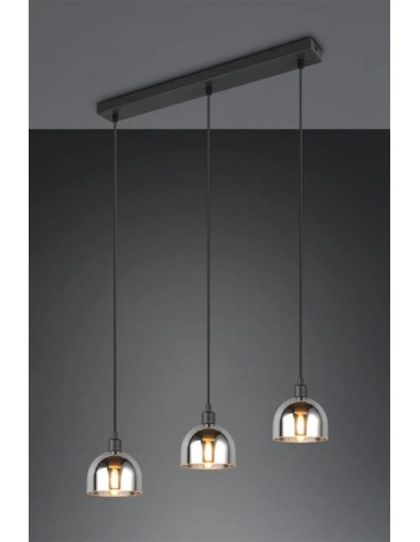 "MOLLY" SOSPENSIONE 3 LUCI NERO VETRO... "MOLLY" SOSPENSIONE 3 LUCI NERO VETRO...