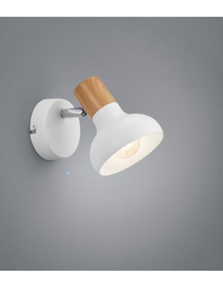 "LATIKA" SPOT SINGOLO BIANCO LEGNO H18