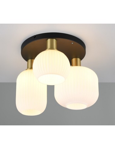 "DIVA" PLAFONIERA 3 VETRI OTTONE... "DIVA" PLAFONIERA 3 VETRI OTTONE...