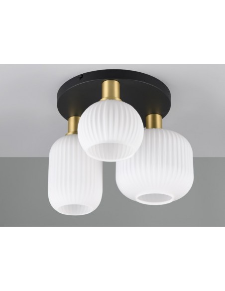 "DIVA" PLAFONIERA 3 VETRI OTTONE SATINATO D30