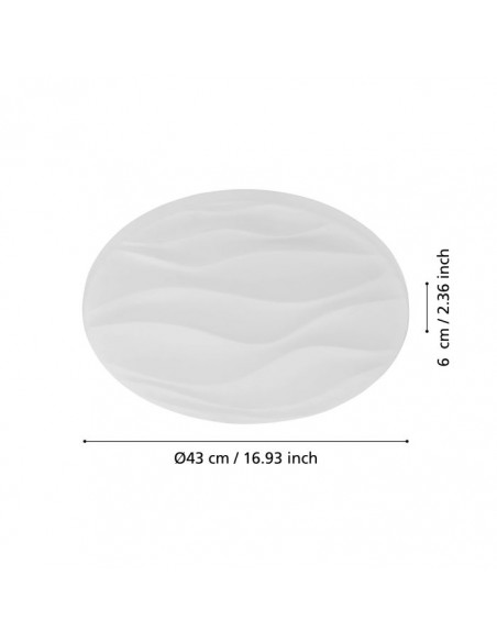 PLAFONIERA APPLIQUE "BENARIBA" BIANCA 6 LED ACCIAIO