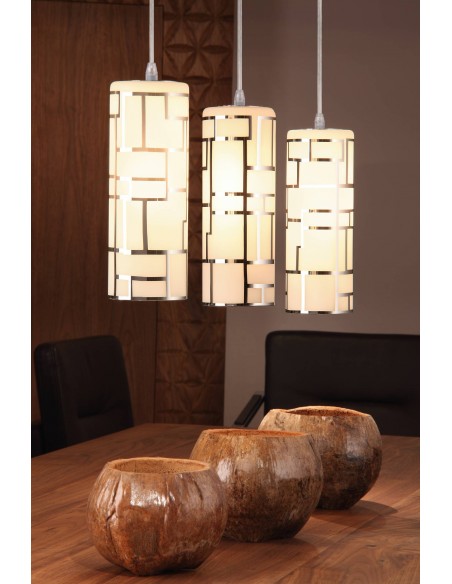 LAMPADA SOSPENSIONE "BAYMAN" E27 3X60W ACCIAIO CROMO