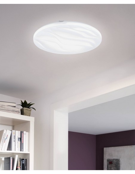 PLAFONIERA APPLIQUE "BENARIBA" BIANCA 6 LED ACCIAIO