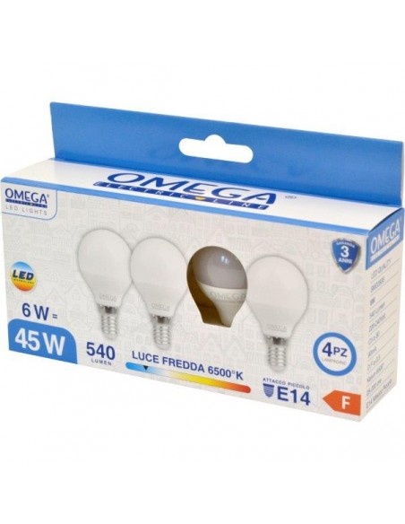 LAMPADINE SET 4 6W LED 6500K 540LM E14