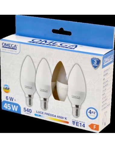 LAMPADINE SET 4 6W LED 6500K 540LM E14 LAMPADINE SET 4 6W LED 6500K 540LM E14