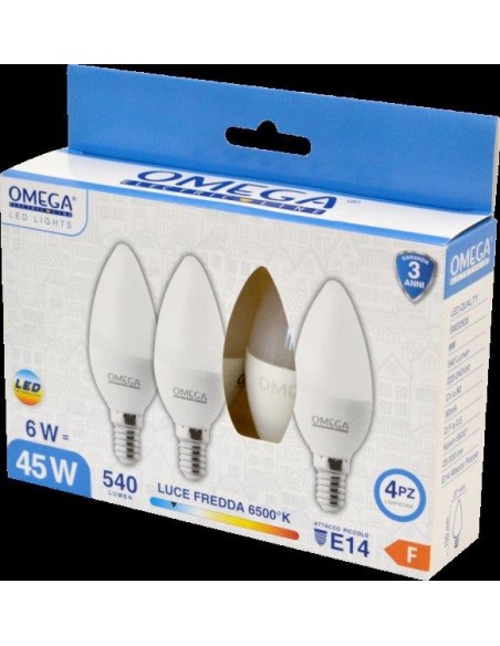 LAMPADINE SET 4 6W LED 6500K 540LM E14