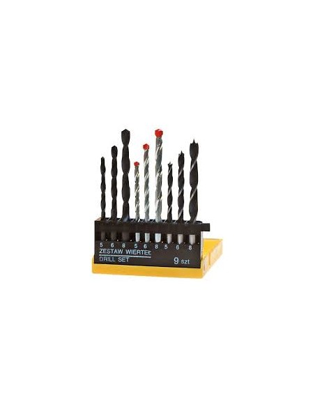 SET 9 PUNTE METALLICA/CEMENTO/LEGNO