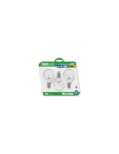 SET 3 LAMPADINE ECOLIGHT SFERA 6W E14... SET 3 LAMPADINE ECOLIGHT SFERA 6W E14...