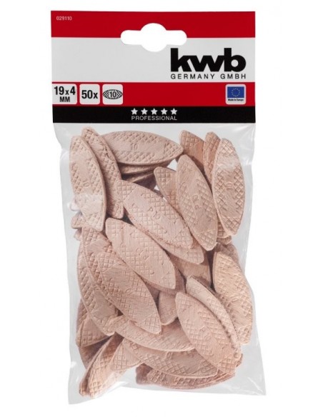 50 LAMELLE GIUNZIONE LEGNO 19x4 MM