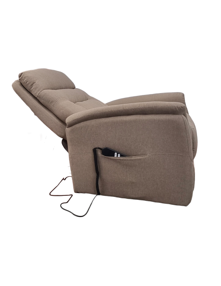 POLTRONA RECLINER MOTORIZZATA SOFT CON RIVESTIMENTO TESSUTO COLORE BEIGE