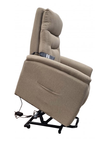 POLTRONA RECLINER MOTORIZZATA SOFT CON RIVESTIMENTO TESSUTO COLORE BEIGE