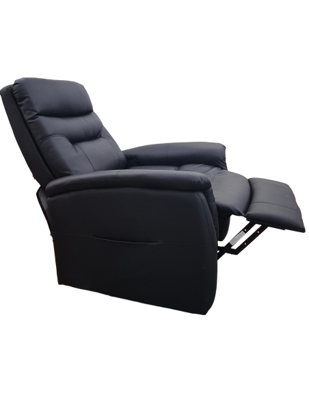POLTRONA RECLINER MOTORIZZATA SOFT CON RIVESTIMENTO IN ECOPELLE COLORE NERO