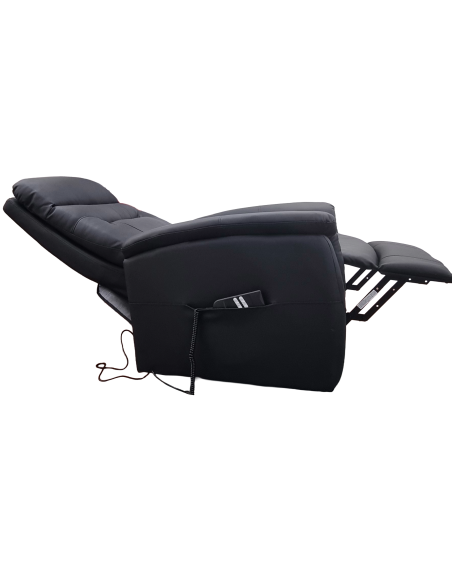 POLTRONA RECLINER MOTORIZZATA SOFT CON RIVESTIMENTO IN ECOPELLE COLORE NERO