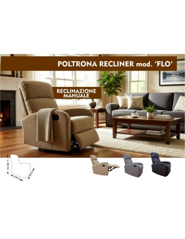 POLTRONA RECLINER IN TESSUTO COLORE...