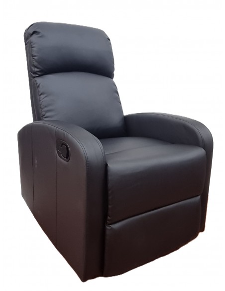 POLTRONA RECLINER IN ECOPELLE COLORE NERO