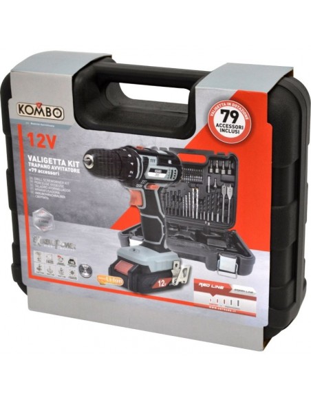 VALIGETTA AVVITATORE A BATTERIA IN VALIGETTA CON 79 ACCESSORI