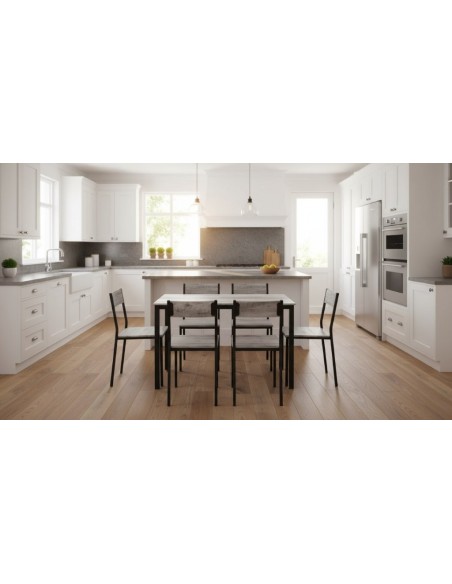 SET INDUSTRIAL TAVOLO E 4 SEDIE GRIGIO