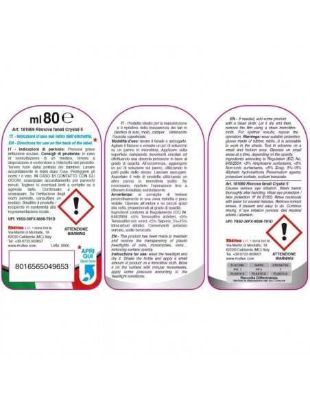 CREMA RINNOVA FANALI E FARI AUTO MOTO RHUTTEN