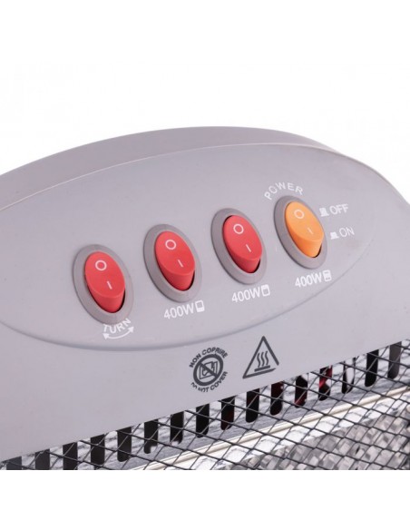 STUFA ALOGENA GRIGIO BIANCA 3ELEMENTI 1200W
