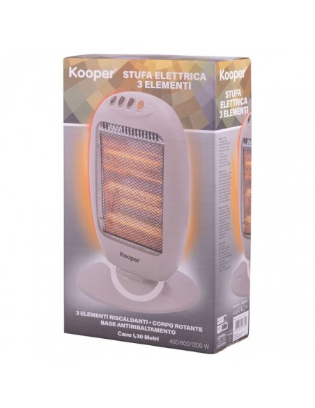 STUFA ALOGENA GRIGIO BIANCA 3ELEMENTI 1200W