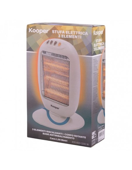 STUFA ALOGENA GRIGIO OTTANIO 3ELEMENTI 1200W