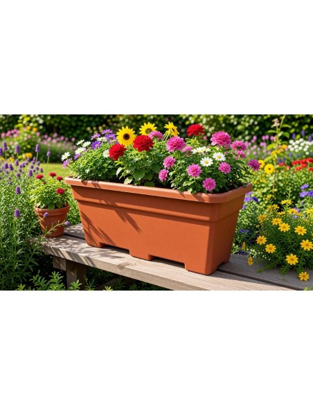 FIORIERA RETTANGOLARE "MAX" CM 60 COLORE COTTO