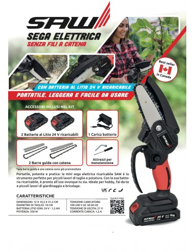 SAW SEGA ELETTRICA BATTERIA