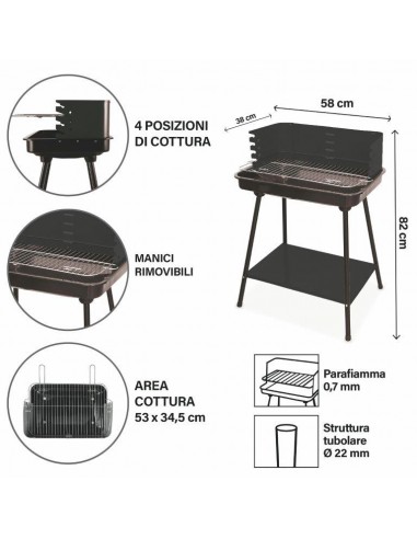 BARBECUE RETTANGOLARE  NERO BARBECUE RETTANGOLARE  NERO
