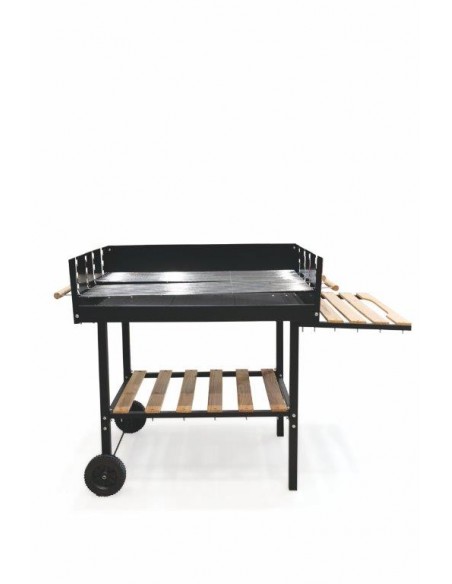BBQ RETTANGOLARE NERO CON RUOTE 118X56X92CM