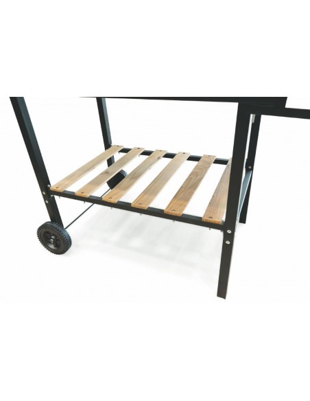 BBQ RETTANGOLARE NERO CON RUOTE 118X56X92CM