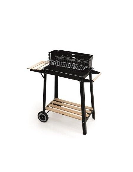 "SUN-DAY BBQ" BARBECUE RETTANGOLARE PIANO LEGNO CON RUOTE