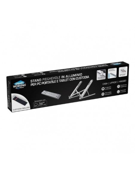 STAND PIEGHEVOLE IN ALLUMINIO PER PC E TABLET