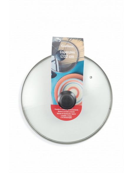 COPERCHIO 32 CM IN VETRO CON POMELLO